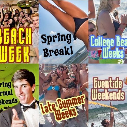Adwork for a "students only" beach rental company.