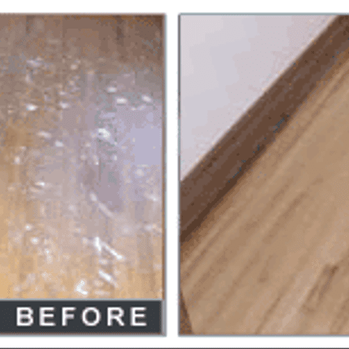 Before & After Wood Floor Refinishing Job