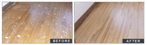 Before & After Wood Floor Refinishing Job
