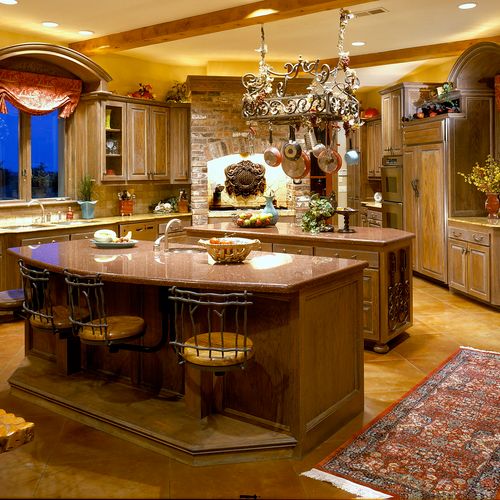 I designed this kitchen with both a prep island an
