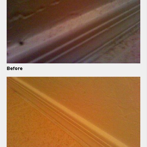 Baseboards before and after picture