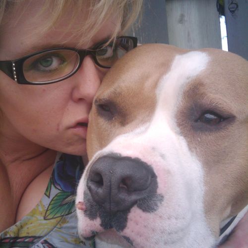 My fiance' April with our dog Trigger, (sometimes 