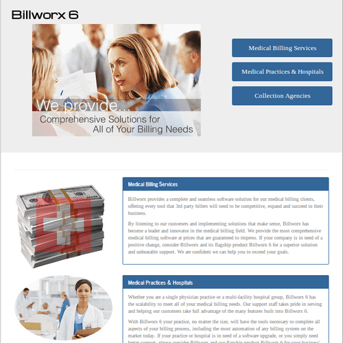 A medical billing software website written using L