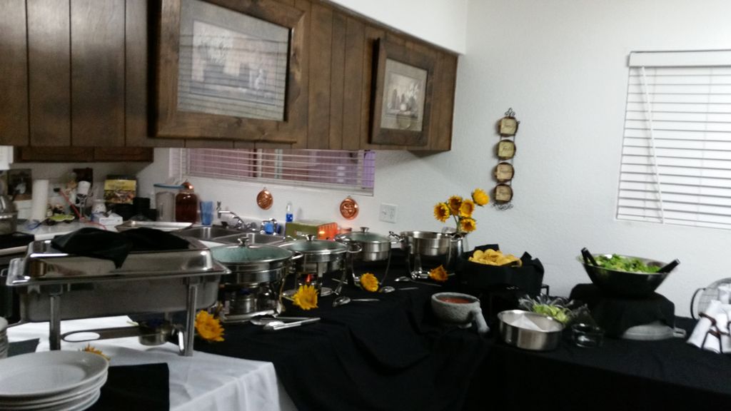 Beautiful buffet set up in kitchen area