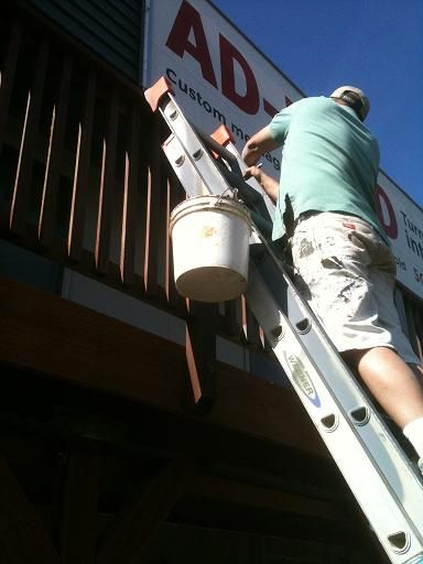 Tigard  Office Back Deck Stain Project