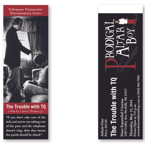Movie Ticket Design, "The Trouble With TQ," bookma
