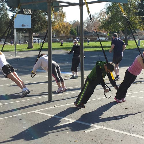 Group training in a park