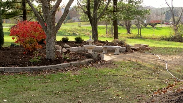 Mosher patio, bed, and wall in Hayesville, Ohio