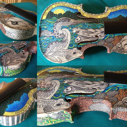 "On the Banks of the Wabash" -Mixed media violin -