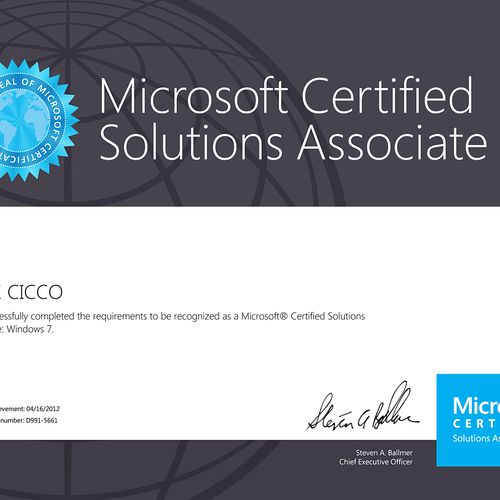 Microsoft Certified Solutions Associate Certificat
