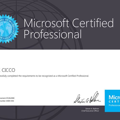 Microsoft Certified Professional Certificate