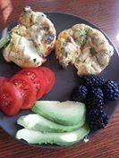 Egg Bake Muffins, Fresh Tomato, Avocado and Blackb