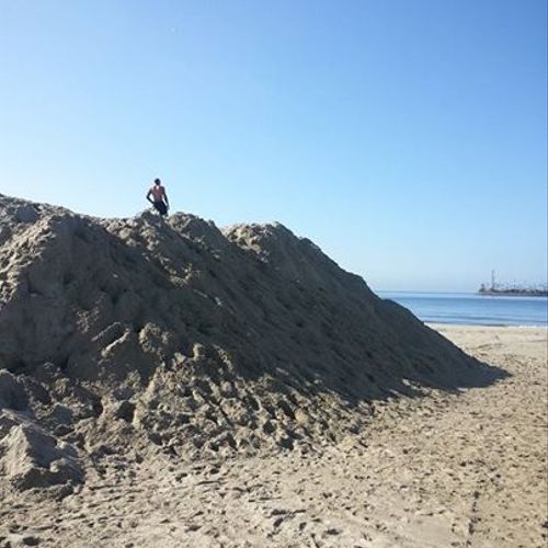 Beach Workout utilizing a sand hill.  Whew great c