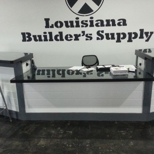 i custom built this front desk for Louisiana Build