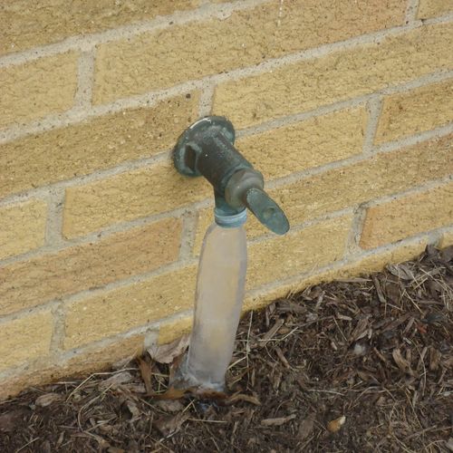 Non-frost proof sill-cock water service to outside