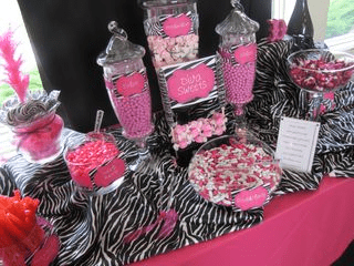 Zebra & Hot Pink Candy Buffet