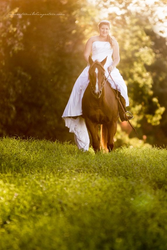 Bridal Portrait Session with Brides Horse