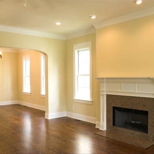 Interior flooring, sucha as wood or cermaic tile.