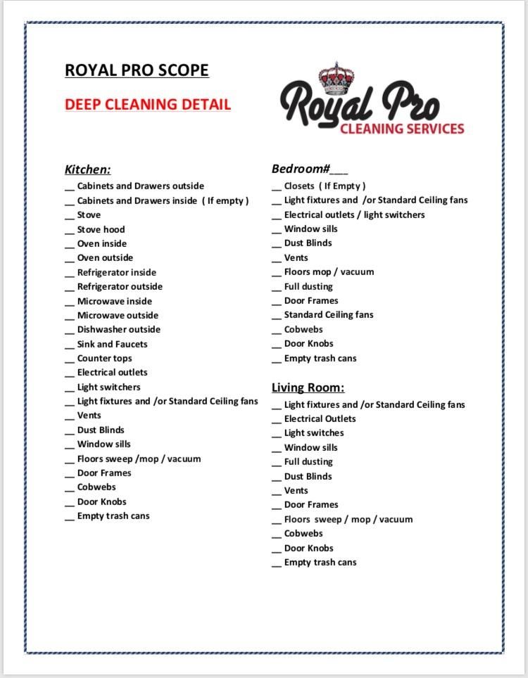 DEEP CLEANING SCOPE  1 of 2