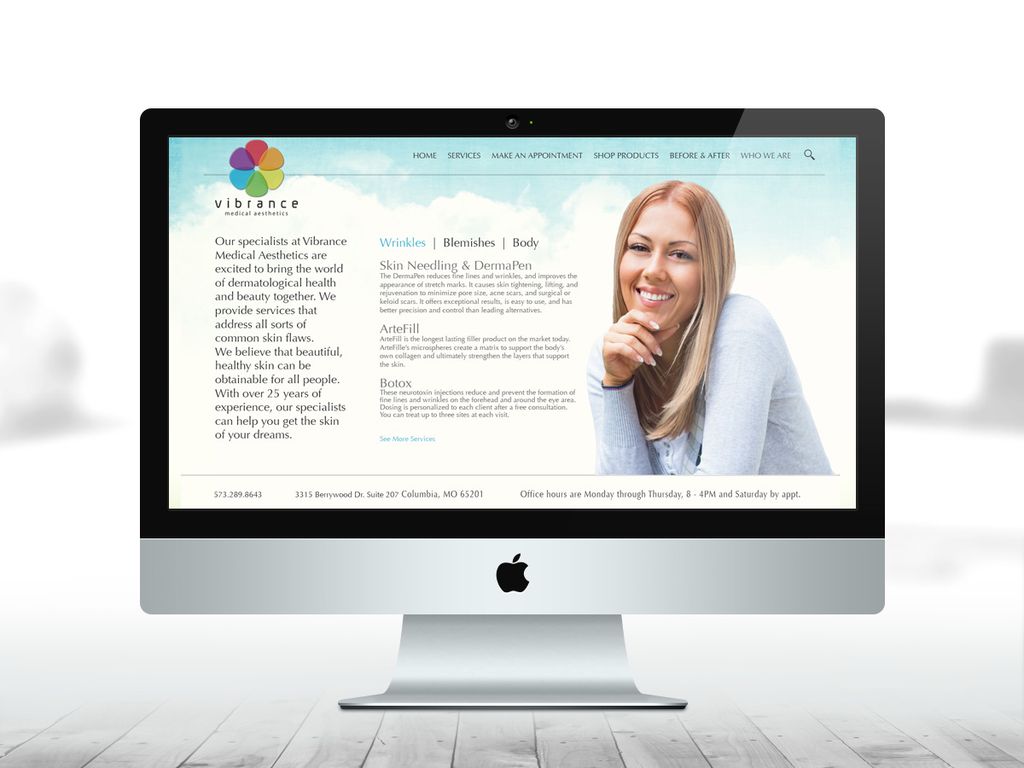 An mock-up of an artistic yet corporate web design