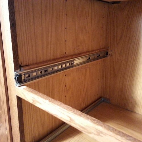 Upgraded drawer slides without installing new cabi