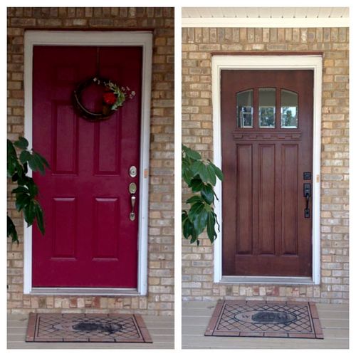 Front door replacement!  The customer found the do