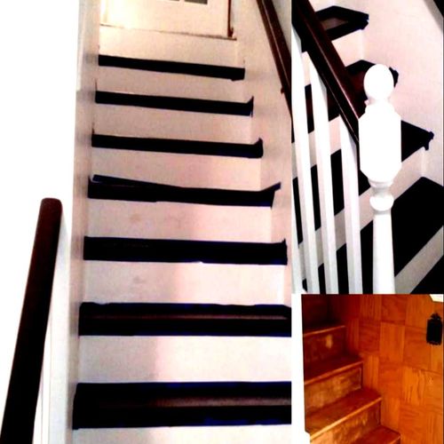 painted these steps and built handrail system