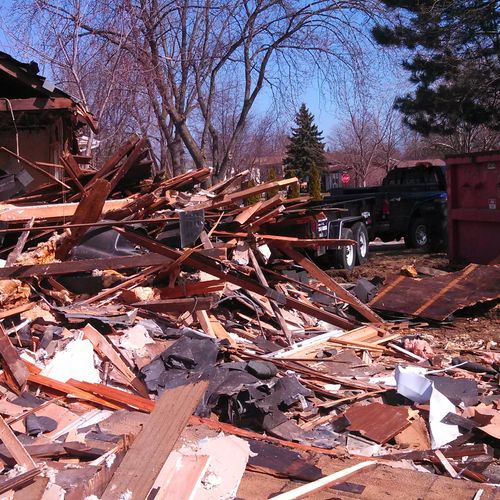 demolished house - 6 dumpsters of clean up