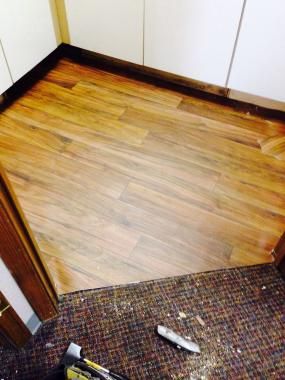A vinyl flooring job in the works for a dentist of