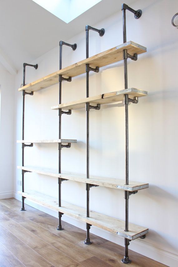 Wood and Iron Shelving unit