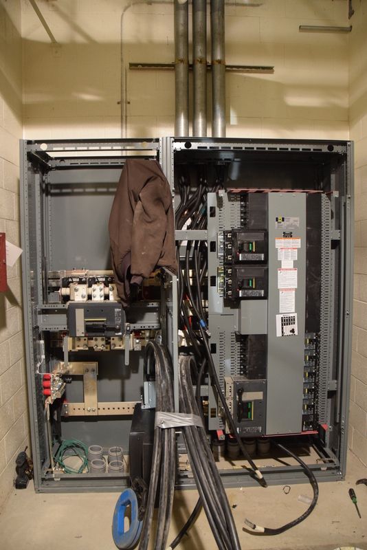Here we're installing a new primary electrical sys