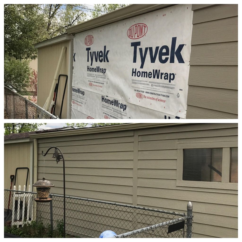 Siding install on a carport.