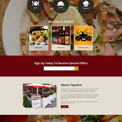 Restaurant website we are currently redesigning