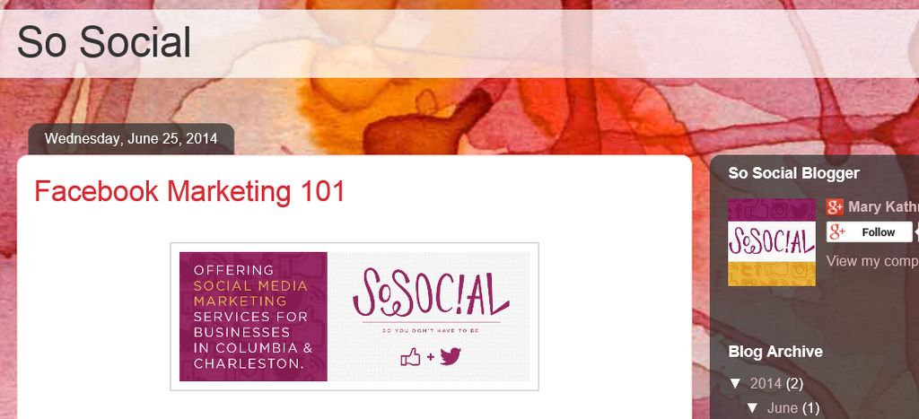 Check out So Social's Blog at www.blogspot/sosocia