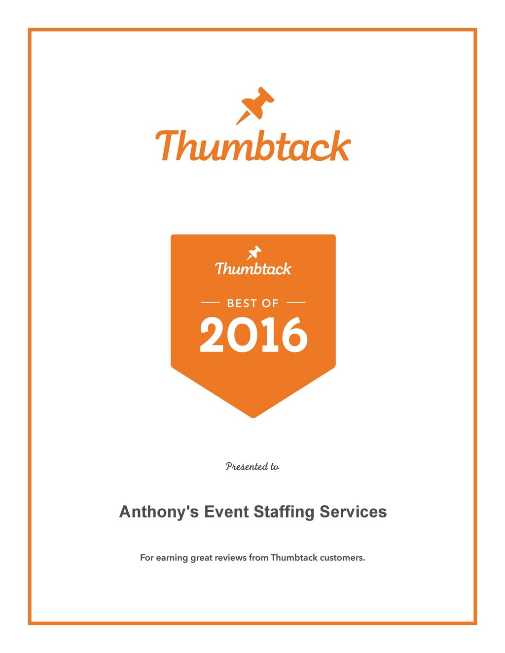 My Best Bar Tender in Fort Worth/Dallas Award 2016