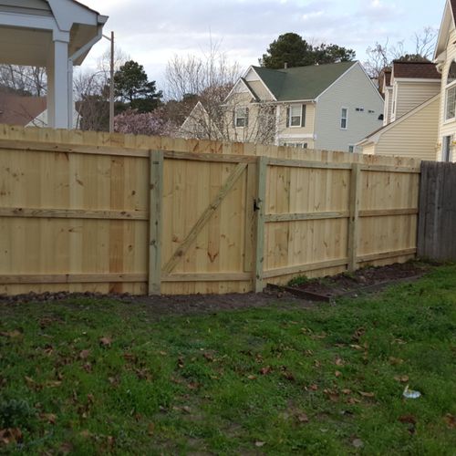 6 foot tall pressure treated pine dog ear fence 