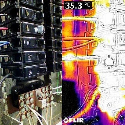 IR image of an electrical panel for over heating