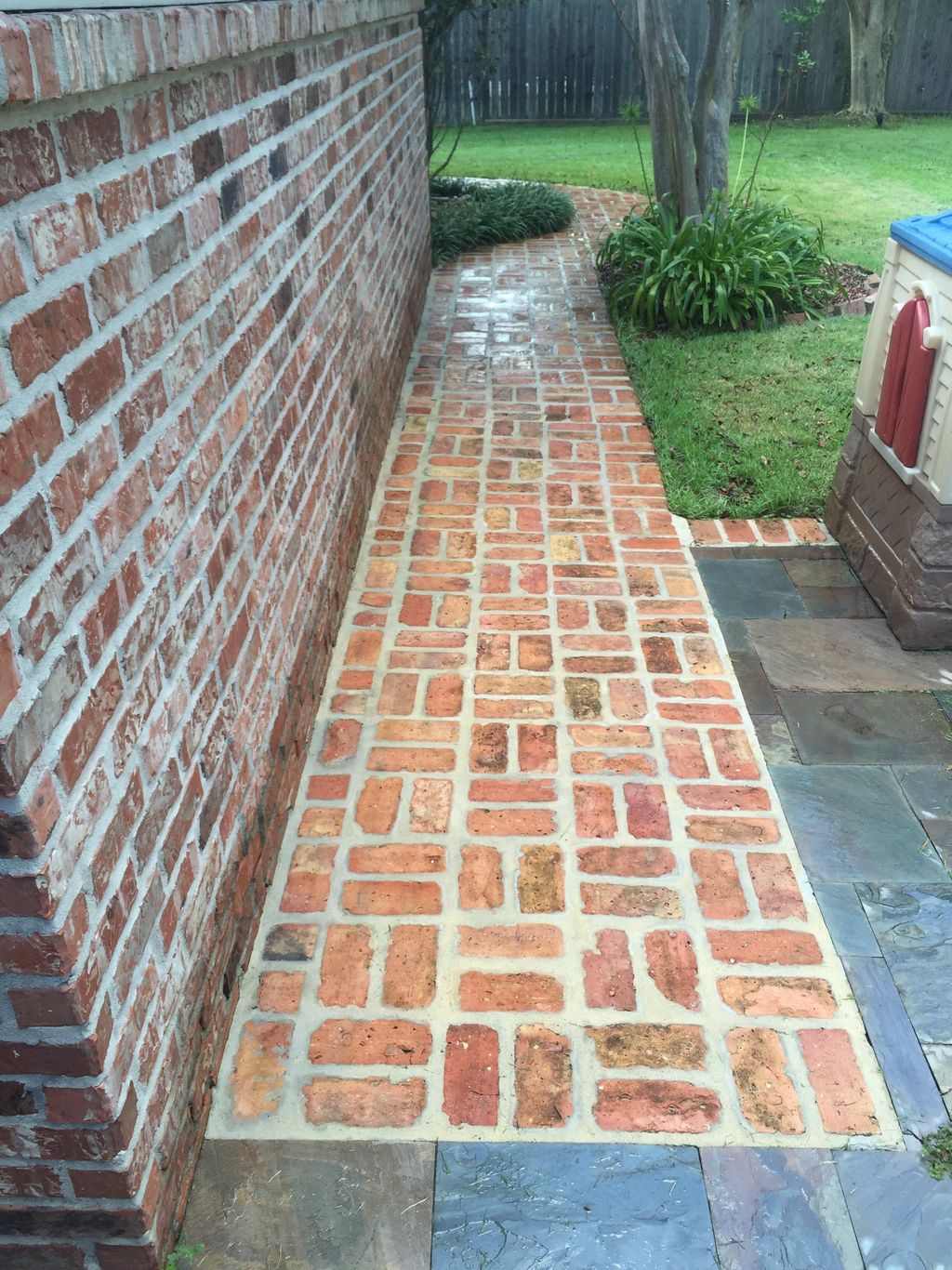 After pressure washing.