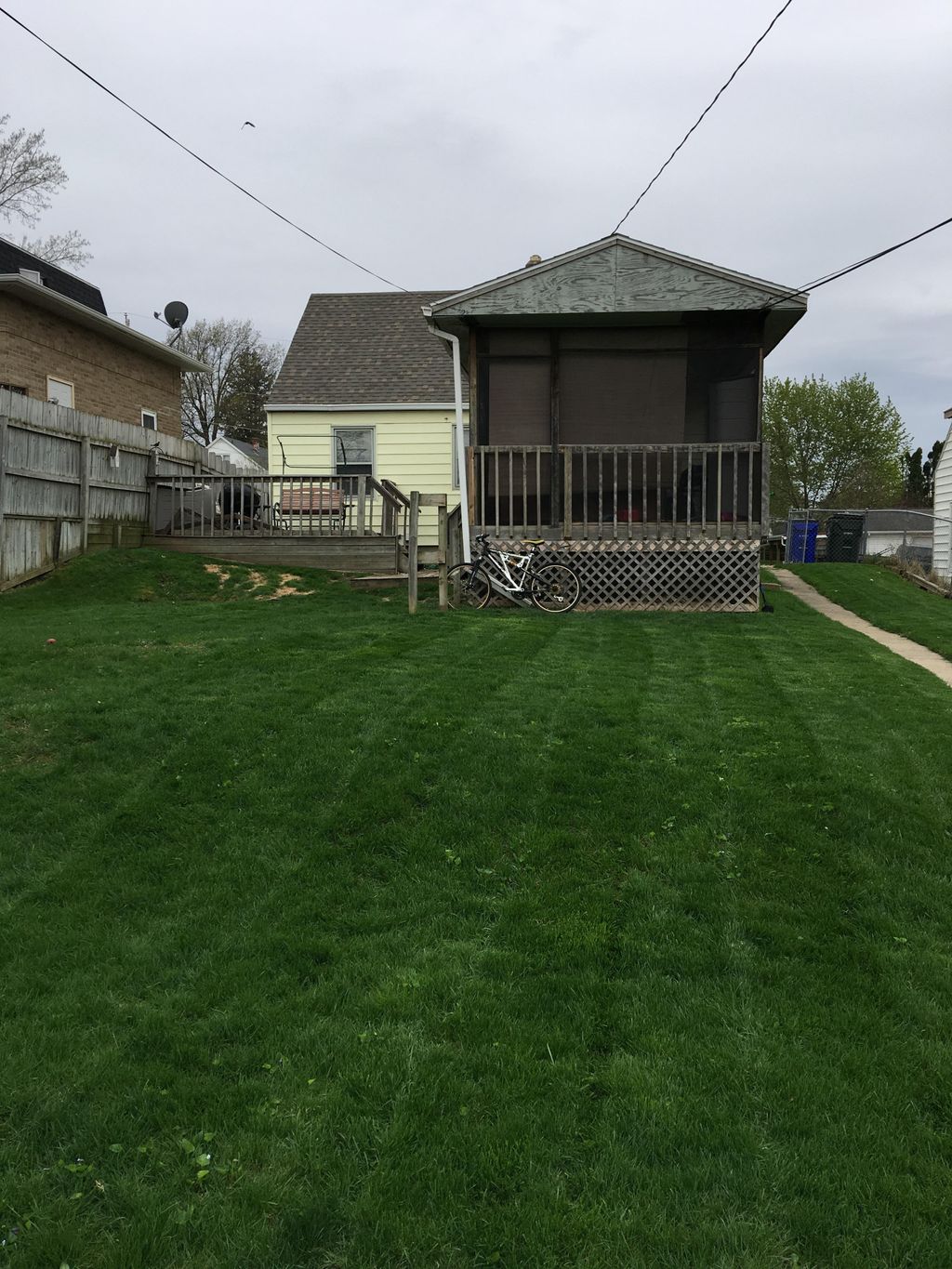 Finished backyard mow with clippings raked and rem