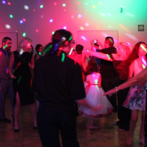 On the dancefloor (wedding reception)