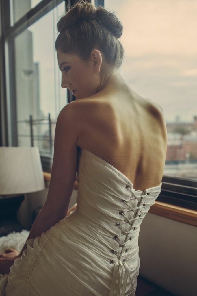 simple / clean wedding hair