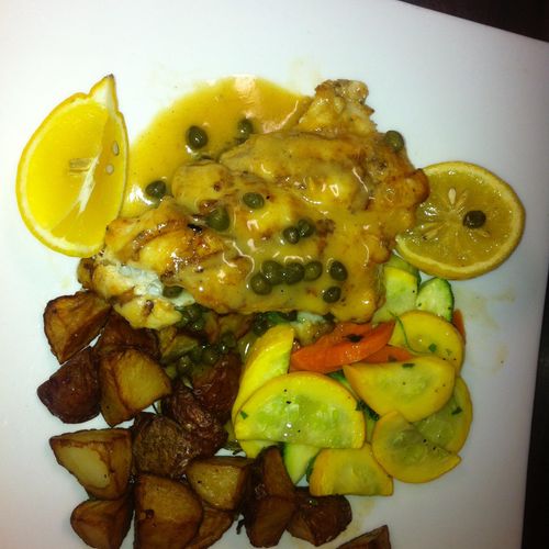 Grilled Grouper Picatta Plate