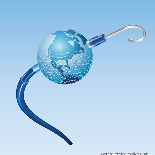 Medical device cold earth illustration.