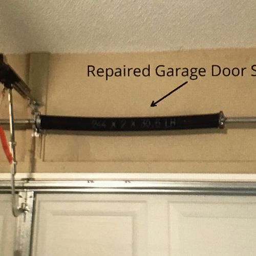 REPAIRED GARAGE DOOR SPRING