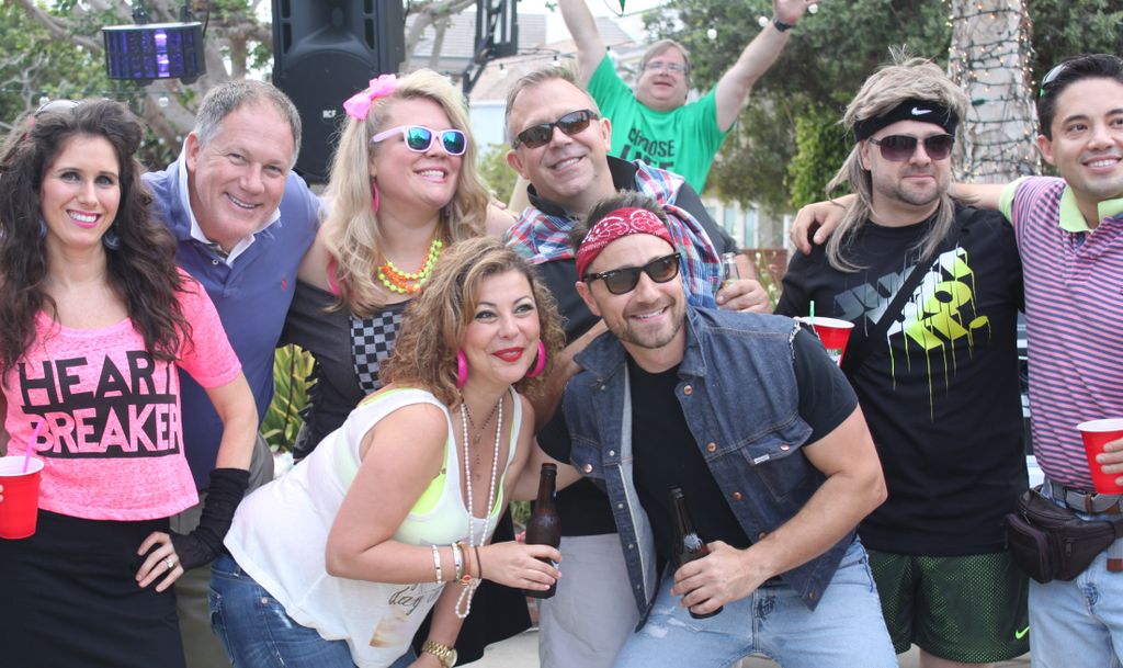 Me photo bombing in the background.  Great 80's pa