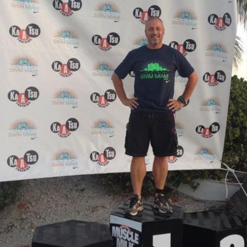 Swim Miami, April 19, 2015 after completing the 5K