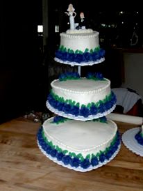 Three tier Heart Shape Wedding Cake with Fondant R