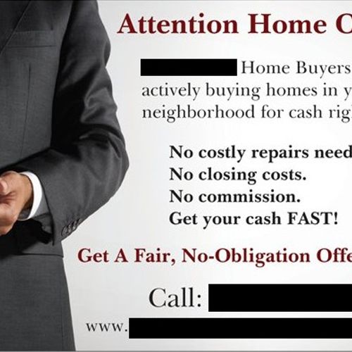 Designed 4 direct mail packages for home buyer cam