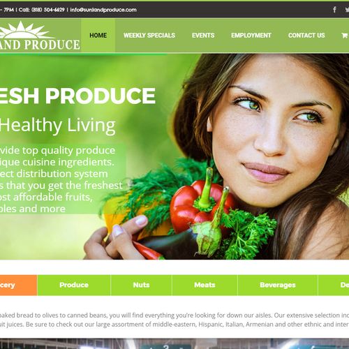Grocery Store website for Sunland Produce.  Weekly