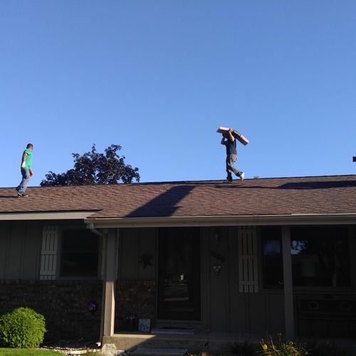 loading the roof for a reroof
